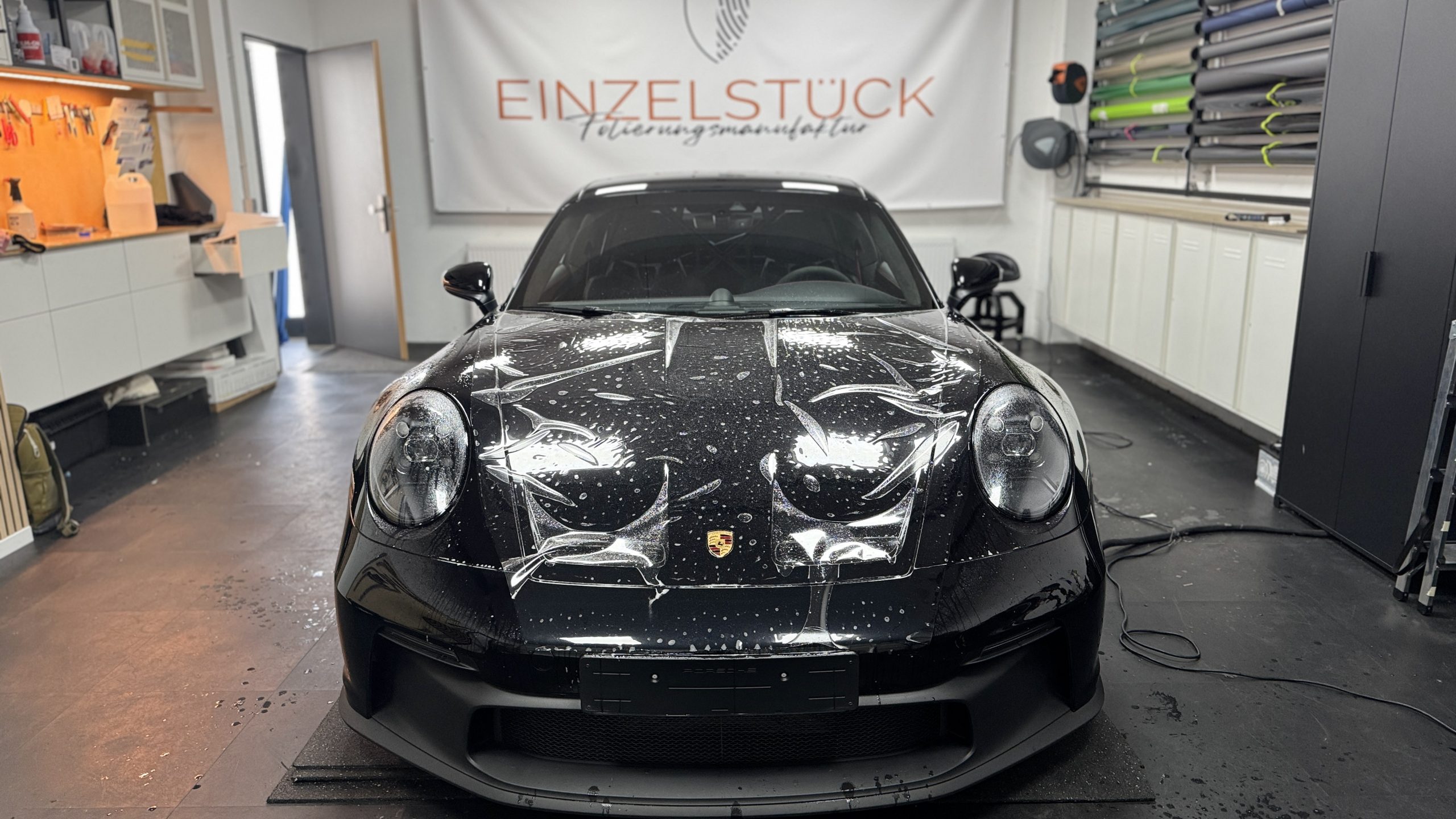 Lackschutzfolie Installation Porsche Kotflügel